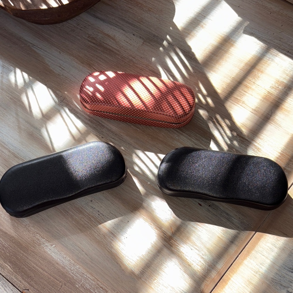 ❤️ 3 Elegant Eyeglass Cases in orange and Black - Picture 6 of 9